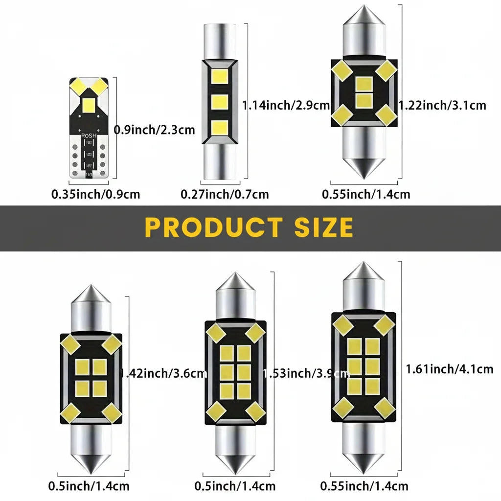 Kit LED Intérieur Canbus pour BMW Série 3/5 - E36 E46 E90 E60 F10 F30 et Plus
