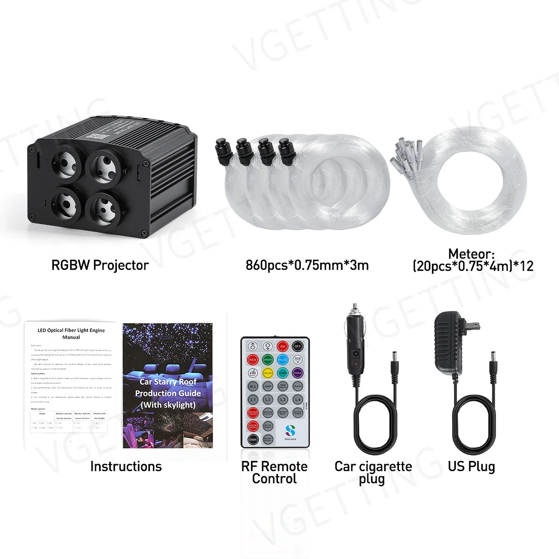 Plafonnier Météores RGBW 4 Ports - Ciel Étoilé LED avec Application et Télécommande