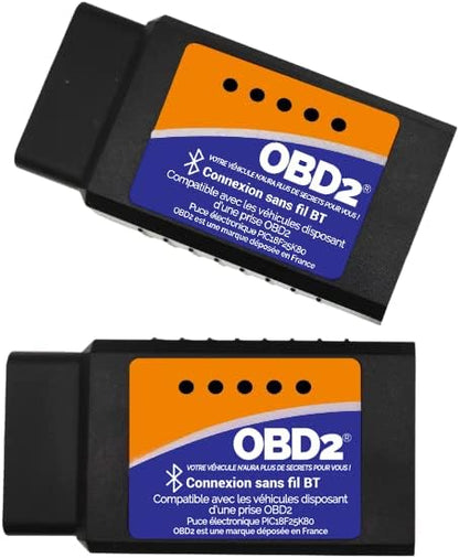 OBD2 Connexion Bluetooth + Support Francais 7/7J - Diagnostic des Codes Moteur en 3 Min ! Valise de Diagnostic Compatible avec la majorité des VÉHICULES - Vendeur Francais avec Support 7/7J 2026