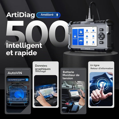 TOPDON AD500 Valise Diagnostic Auto AVCE 4 systèmes et 6 Réinitialisation