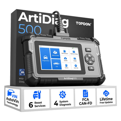 TOPDON AD500 Valise Diagnostic Auto AVCE 4 systèmes et 6 Réinitialisation