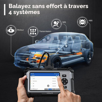 TOPDON AD500 Valise Diagnostic Auto AVCE 4 systèmes et 6 Réinitialisation