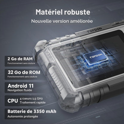 TOPDON AD500 Valise Diagnostic Auto AVCE 4 systèmes et 6 Réinitialisation