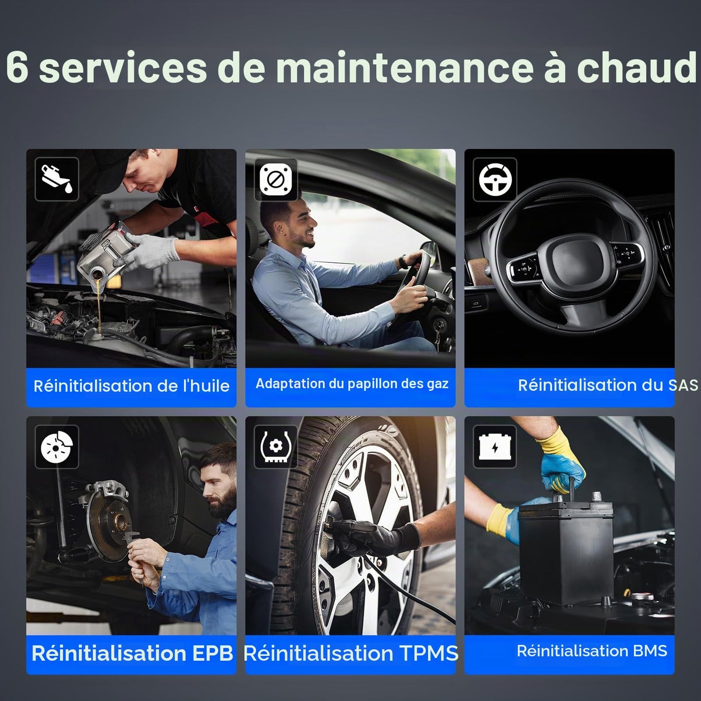 TOPDON AD500 Valise Diagnostic Auto AVCE 4 systèmes et 6 Réinitialisation