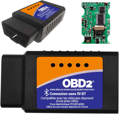 OBD2 Connexion Bluetooth + Support Francais 7/7J - Diagnostic des Codes Moteur en 3 Min ! Valise de Diagnostic Compatible avec la majorité des VÉHICULES - Vendeur Francais avec Support 7/7J 2026