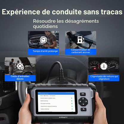 TOPDON AD500 Valise Diagnostic Auto AVCE 4 systèmes et 6 Réinitialisation