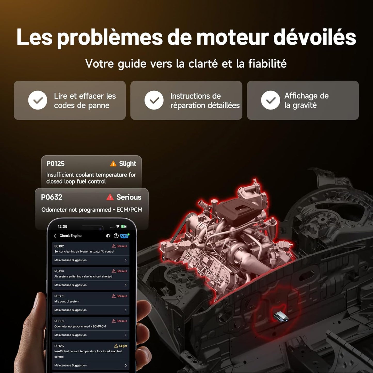 TOPDON Carpal-A Bluetooth Valise Diagnostic Auto pour iOS et Android