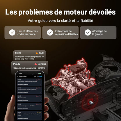 TOPDON Carpal-A Bluetooth Valise Diagnostic Auto pour iOS et Android