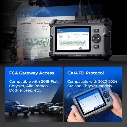 TOPDON AD500 Valise Diagnostic Auto AVCE 4 systèmes et 6 Réinitialisation