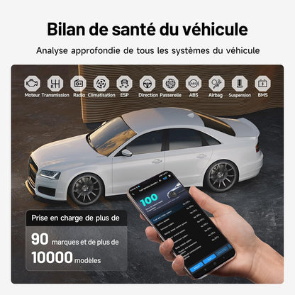 TOPDON Carpal-A Bluetooth Valise Diagnostic Auto pour iOS et Android
