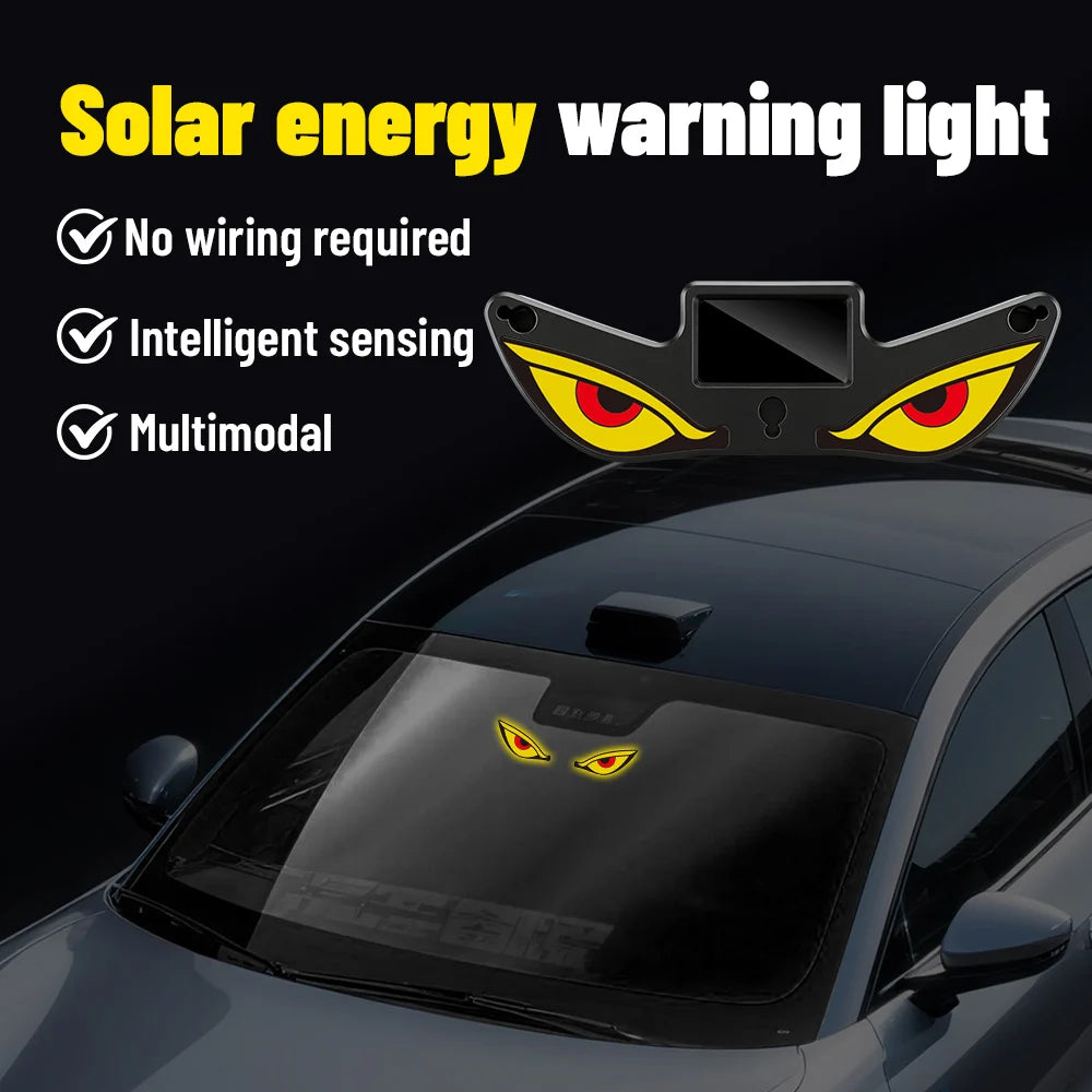 Néon LED Solaire Voiture "Demon Eye" - Sans Fil, Rechargeable USB