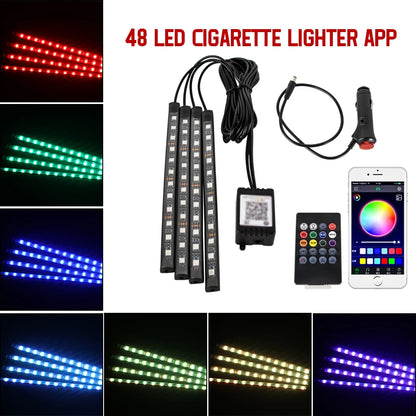 Néon LED Pieds Voiture 36/48/72 LED - Ambiance RGB avec Télécommande et Application