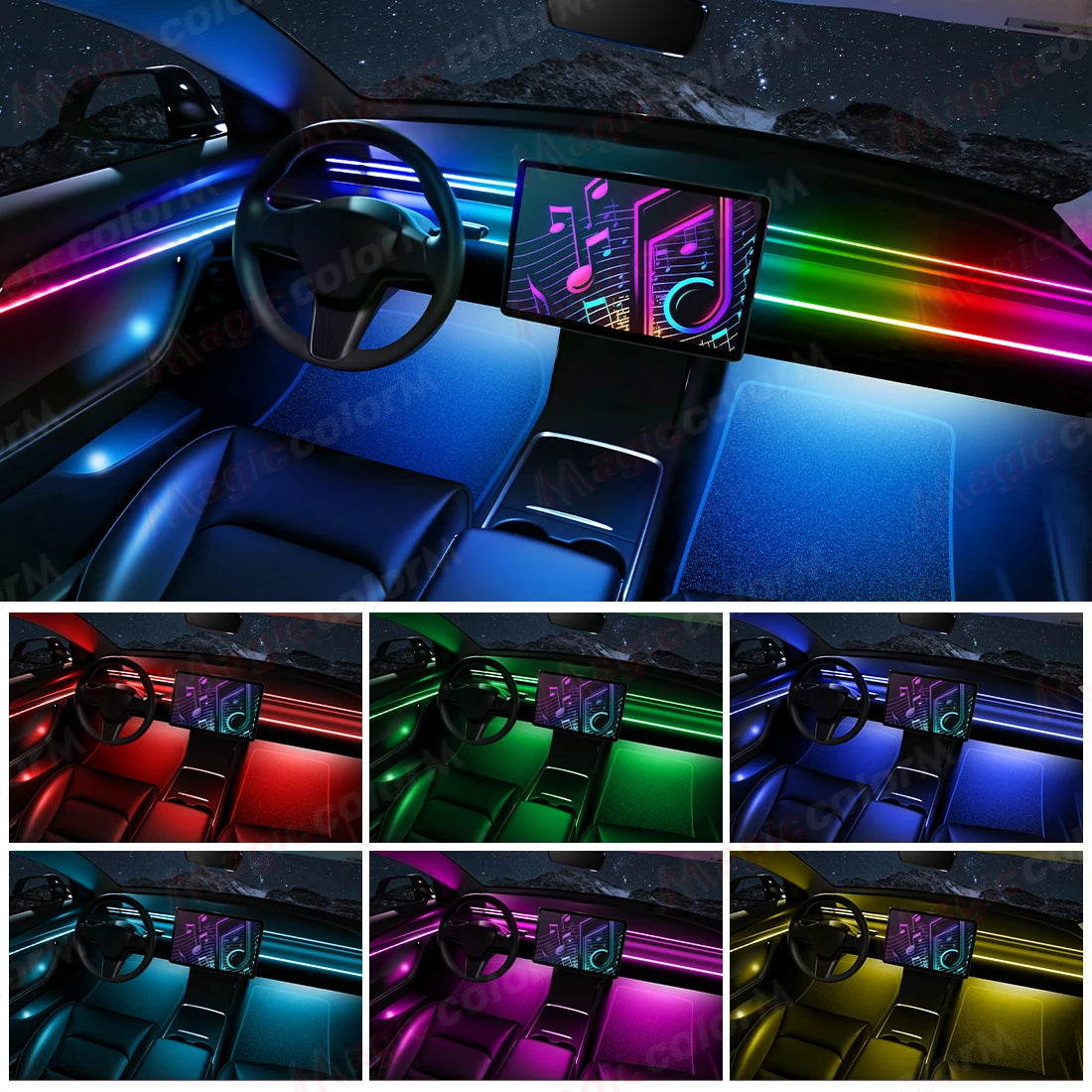 Pack LED Ambiance Automobile 18 en 1 - Kit Éclairage Intérieur Complet