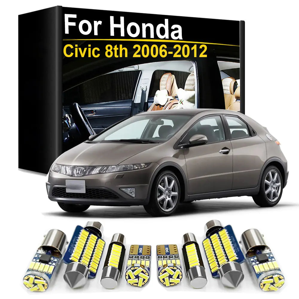 Kit LED Intérieur 8 Pièces pour Honda Civic 8 MK8 (2006-2011) - Sans Erreur Canbus