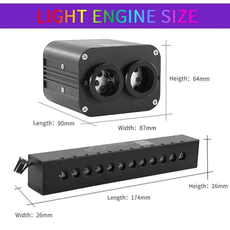 Plafonnier LED Ciel Étoilé 20W à Fibre Optique - Effet Météores et Musique