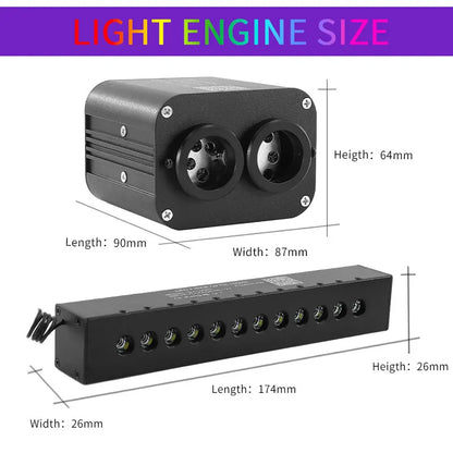 Plafonnier LED Ciel Étoilé 20W à Fibre Optique - Effet Météores et Musique