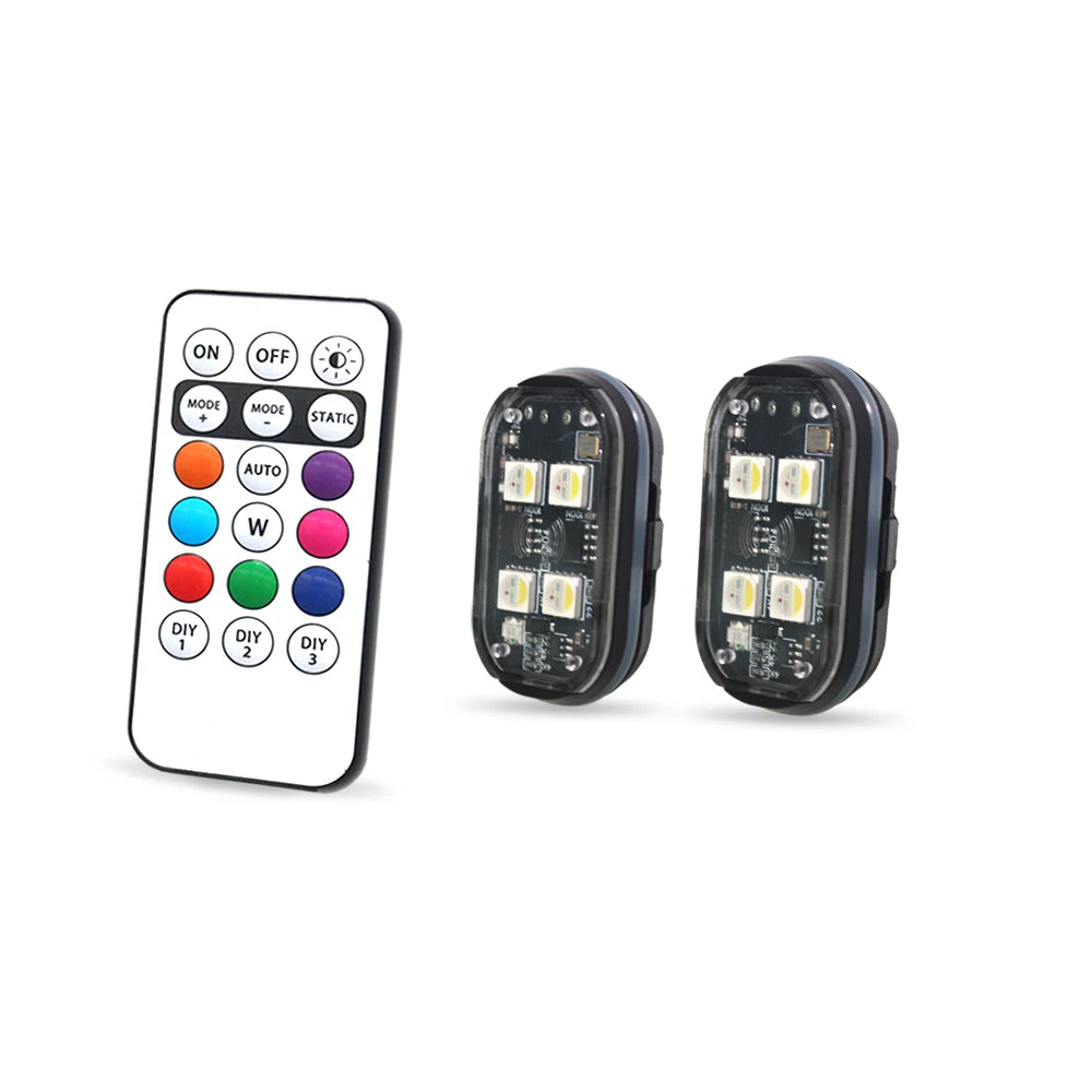Lot de Stroboscopes LED sans Fil pour Voiture - Éclairage d&