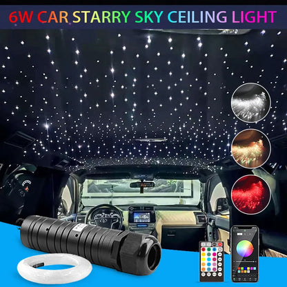 Plafonnier Ciel Étoilé LED 6W à Fibre Optique - Décoration Toit Habitacle