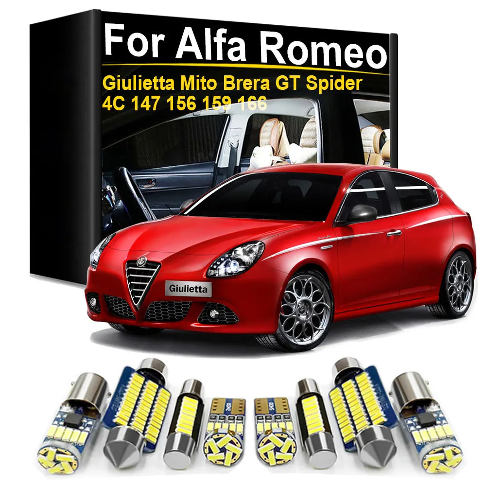 Kit LED Intérieur pour Alfa Romeo Giulietta/Mito/156/159/147/166/Spider/4C/GT
