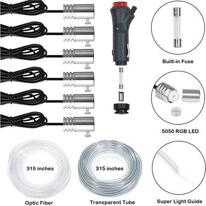 Ruban Néon EL Flexible RGB 12V pour Voiture - Éclairage Intérieur avec Application