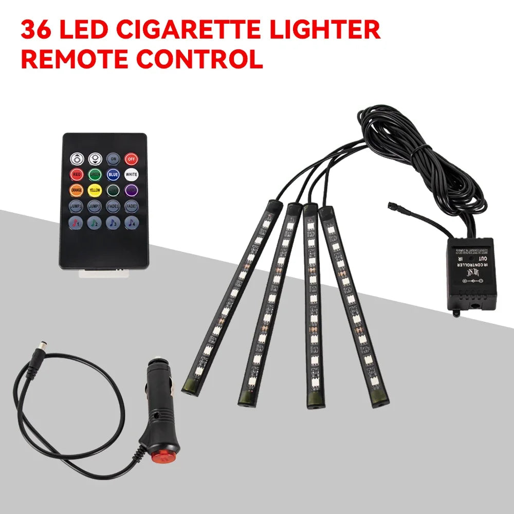 Néon LED Pieds Voiture 36/48/72 LED - Ambiance RGB avec Télécommande et Application