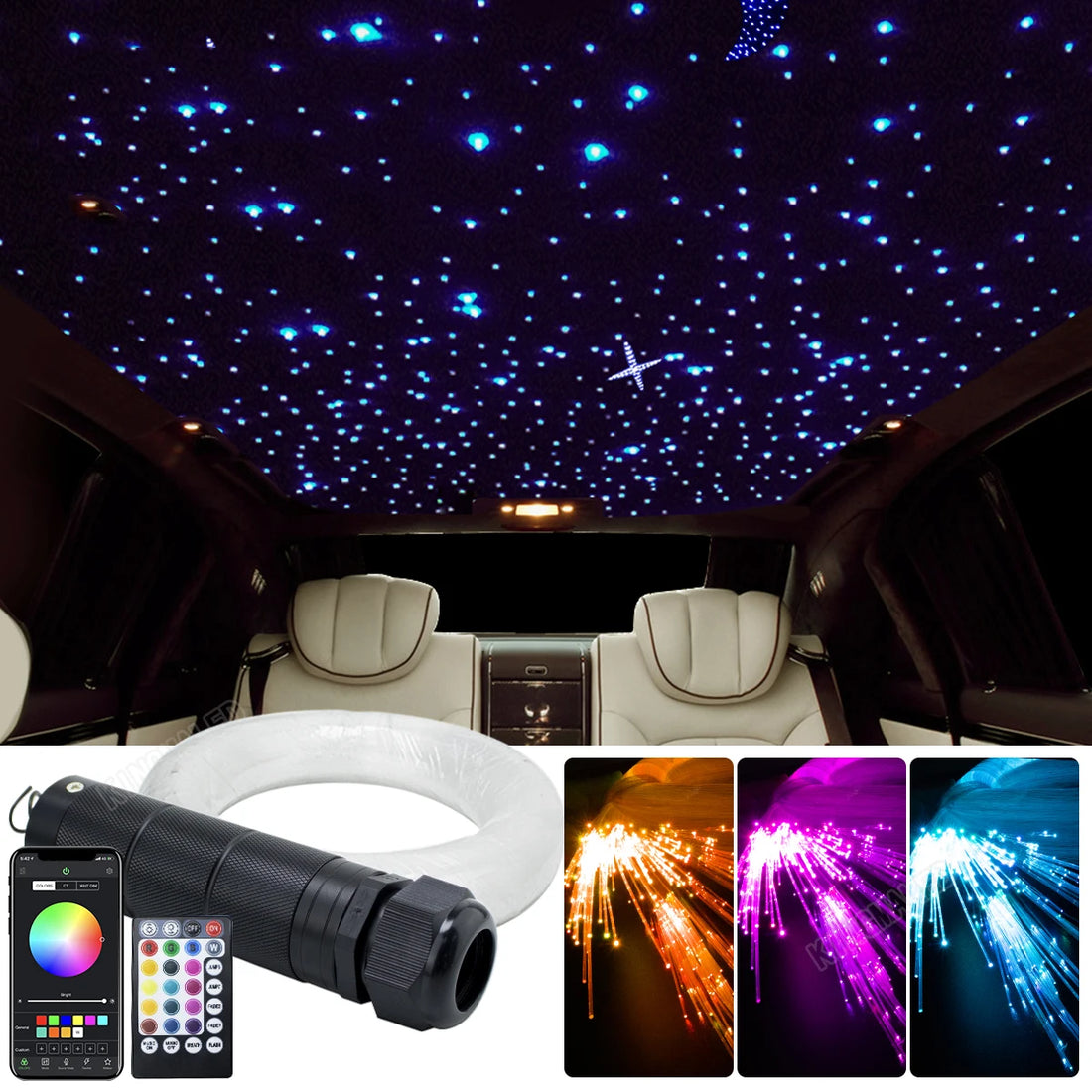 Kit Débutant Ciel Étoilé DC12V 100 à 460 Fibres - StarryDrive