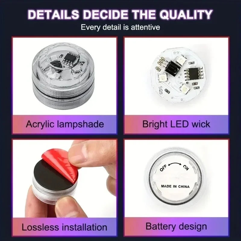 Néon LED Adhésif Sans Fil pour Voiture - Télécommande, Ambiance Toit et Pieds