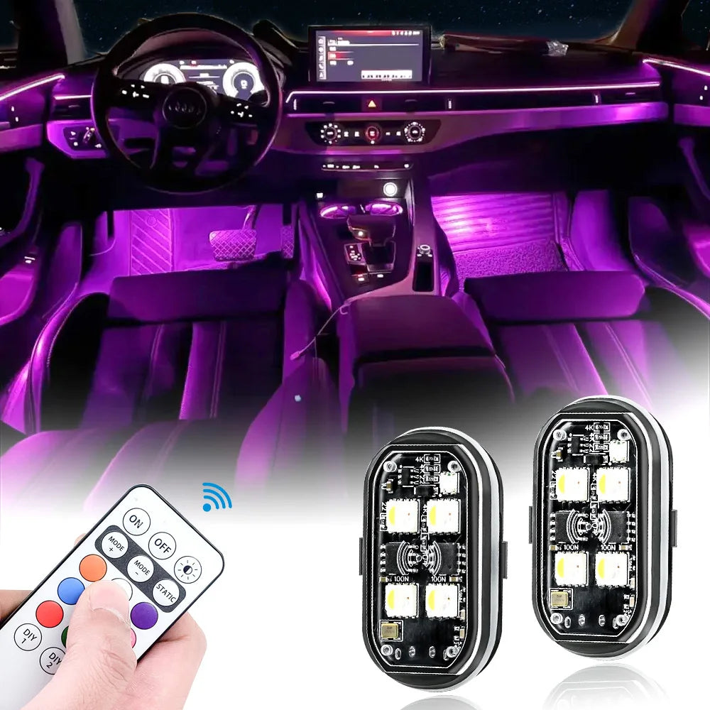 Lot de Stroboscopes LED sans Fil pour Voiture - Éclairage d&