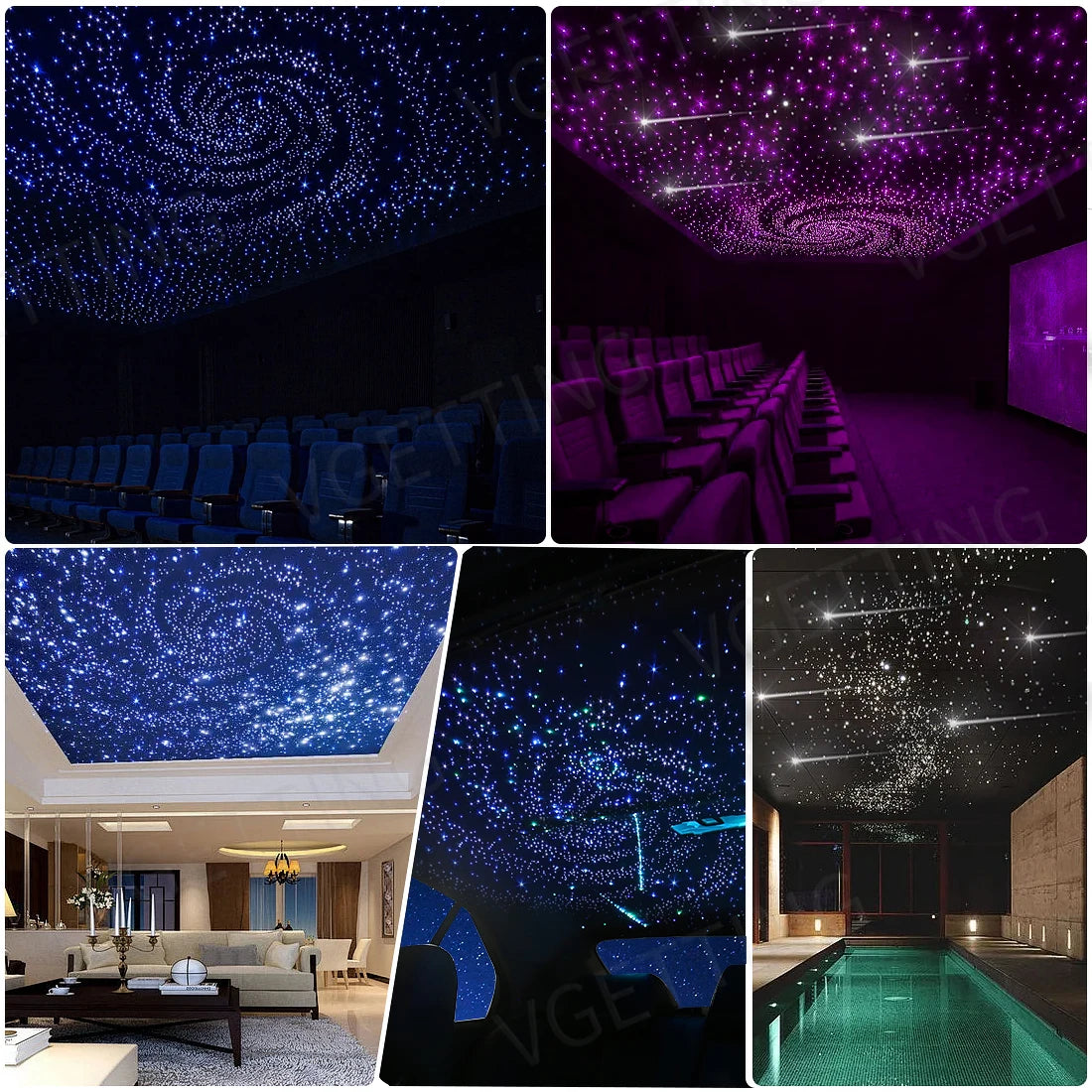 Plafonnier Météores RGBW 4 Ports - Ciel Étoilé LED avec Application et Télécommande