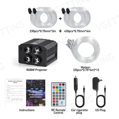 Plafonnier Météores RGBW 4 Ports - Ciel Étoilé LED avec Application et Télécommande