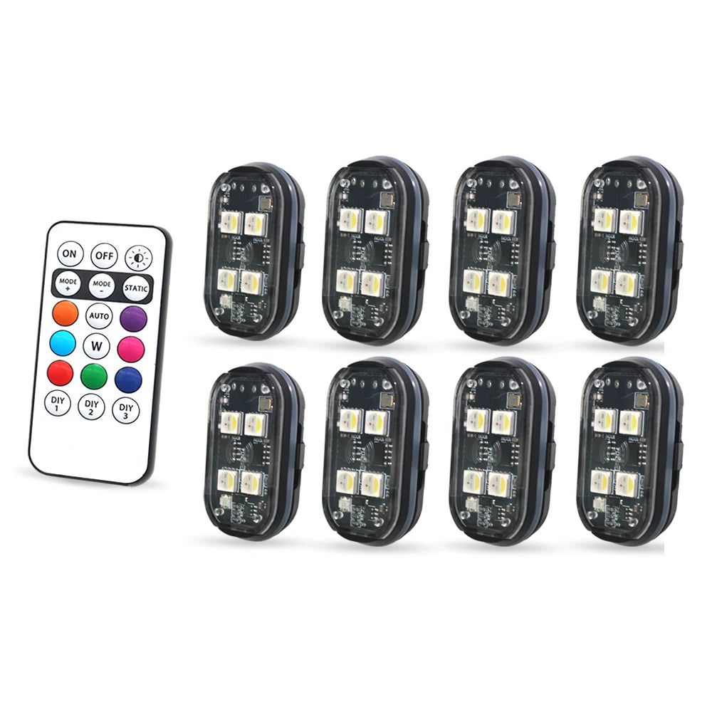Lot de Stroboscopes LED sans Fil pour Voiture - Éclairage d&