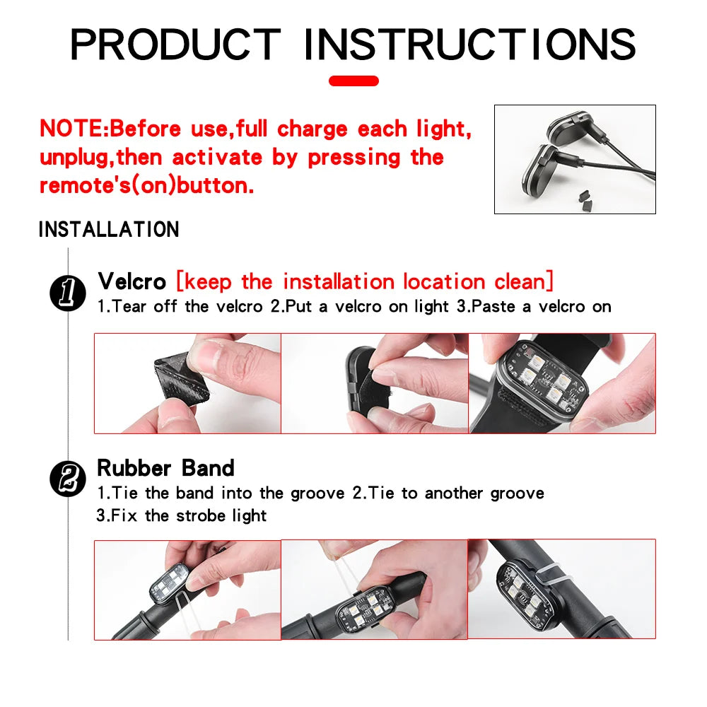 Lot de Stroboscopes LED sans Fil pour Voiture - Éclairage d&