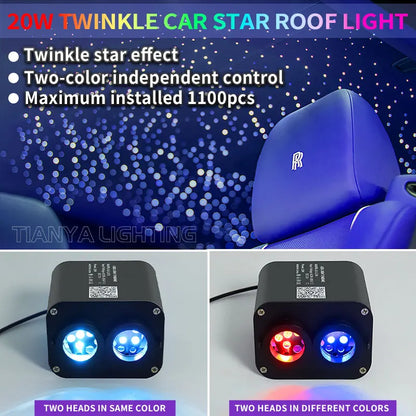 Plafonnier Ciel Étoilé LED 20W à Fibre Optique - Double Tête Indépendante