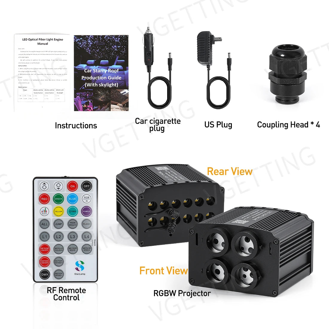 Plafonnier Météores RGBW 4 Ports - Ciel Étoilé LED avec Application et Télécommande
