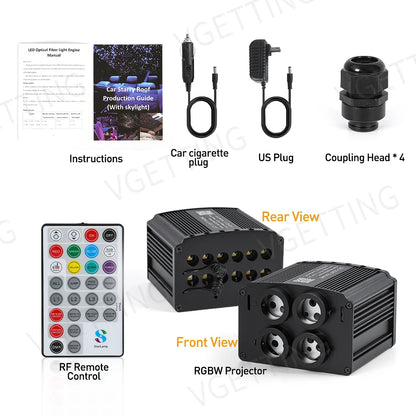 Plafonnier Météores RGBW 4 Ports - Ciel Étoilé LED avec Application et Télécommande