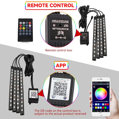 Néon LED Pieds Voiture 36/48/72 LED - Ambiance RGB avec Télécommande et Application