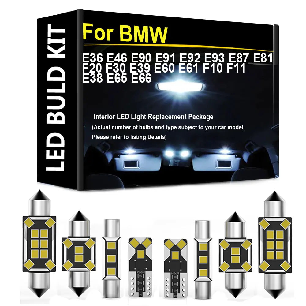 Kit LED Intérieur Canbus pour BMW Série 3/5 - E36 E46 E90 E60 F10 F30 et Plus