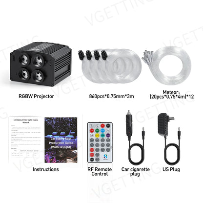 Plafonnier Météores RGBW 4 Ports - Ciel Étoilé LED avec Application et Télécommande