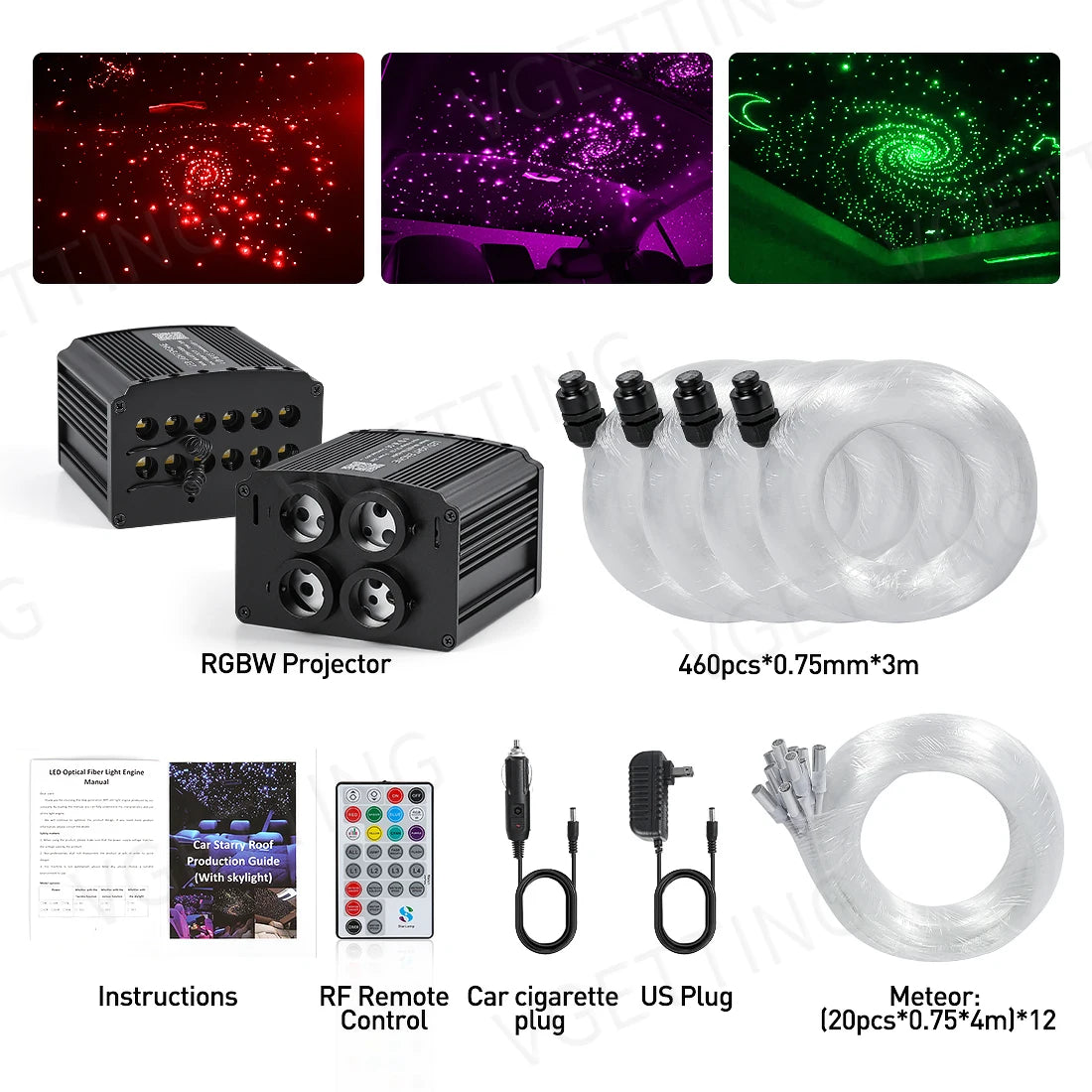 Plafonnier Météores RGBW 4 Ports - Ciel Étoilé LED avec Application et Télécommande